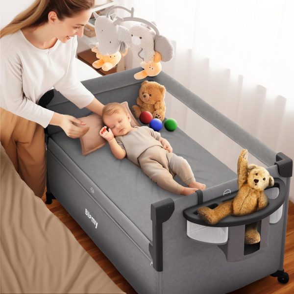 BILAMY - Baby Bassinets Bedside Sleeper 7 in 1 Bedside Bassinet for Baby + E-Book | Cunas para Bebes  Bedside Crib with Changing Table, Pack and Play, Sunshade and Mosquito Net, Baby Bed Over