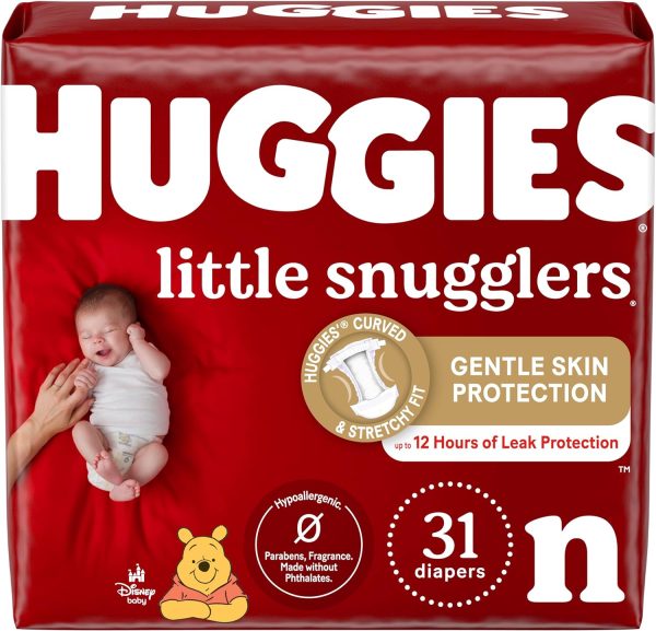 Huggies Newborn Diapers, Little Snugglers Baby Diapers, Size Newborn (up to 10 lbs), 31 Count