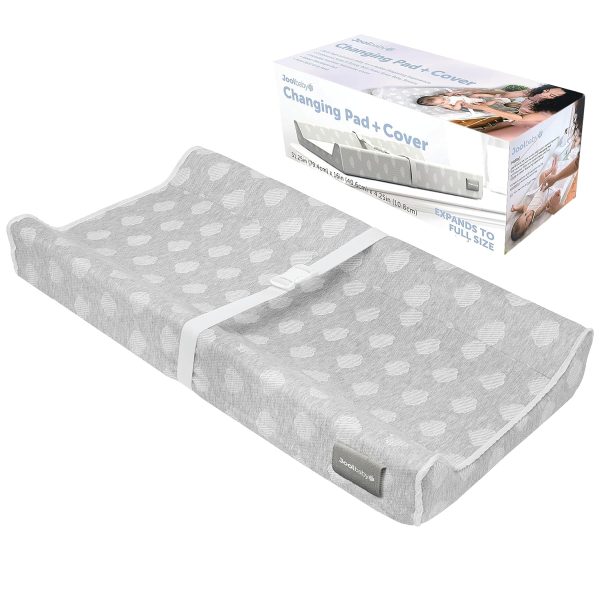 Jool Baby Changing Pad - Contoured, Waterproof  Non-Slip, Includes a Cozy, Breathable,  Washable Cover (Gray)
