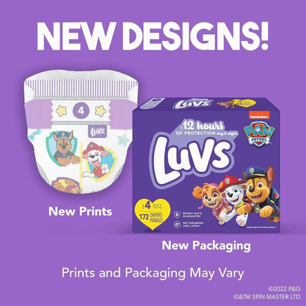 Luvs Diapers - Size 2, 40 Count, Paw Patrol Disposable Baby Diapers