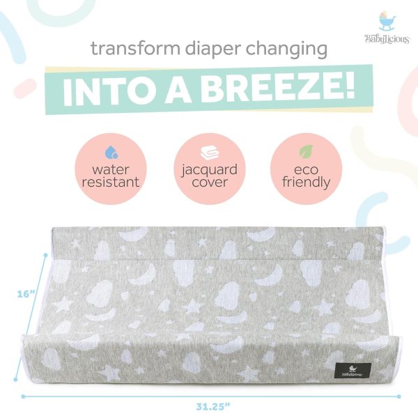 Waterproof Baby Changing Pad | Contoured Non Slip Infant Table Topper Changer Mat with Security Straps for Changing Table | Cozy Breathable Washable Diaper Change Table Pad for Babies by Babylicious