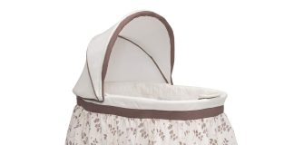 delta children deluxe sweet beginnings bedside bassinet portable crib with lights and sounds falling leaves