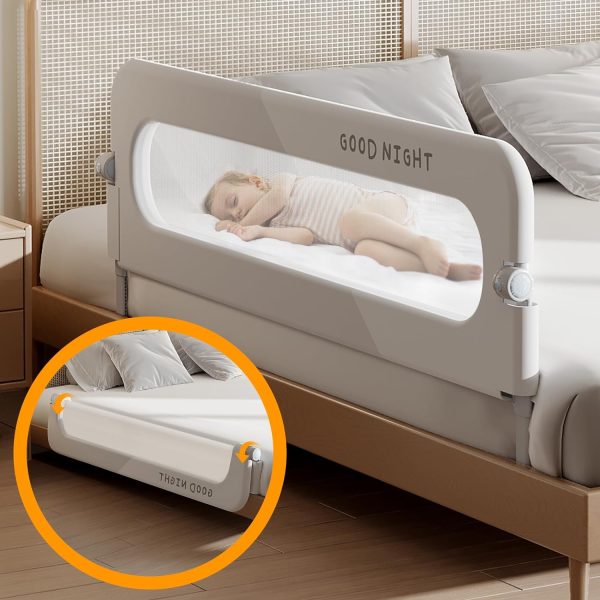 Foldable Toddler Bed Rails - Kids Guard Bumper for Crib Safe Bed Side Rail for Twin Queen King Full Size Beds 32inch