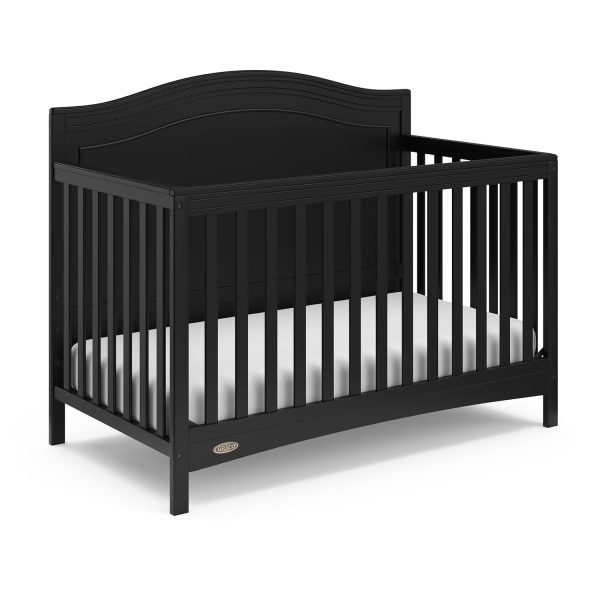 Graco Paris 4-in-1 Convertible Crib (Black) – GREENGUARD Gold Certified, Converts to Toddler Bed, Daybed and Full-Size Bed, Fits Standard Full-Size Crib Mattress, Adjustable Mattress Support Base