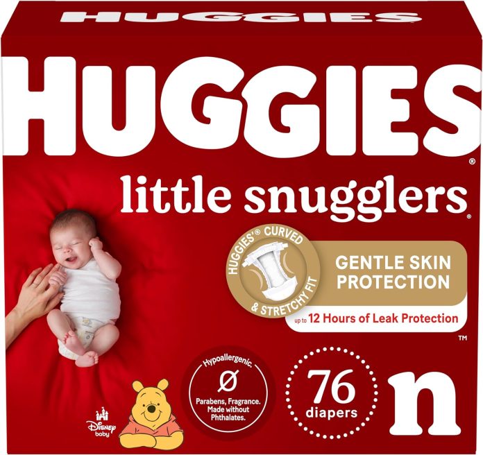 huggies newborn diapers little snugglers newborn diapers size 1 up to 10 lbs 76 count