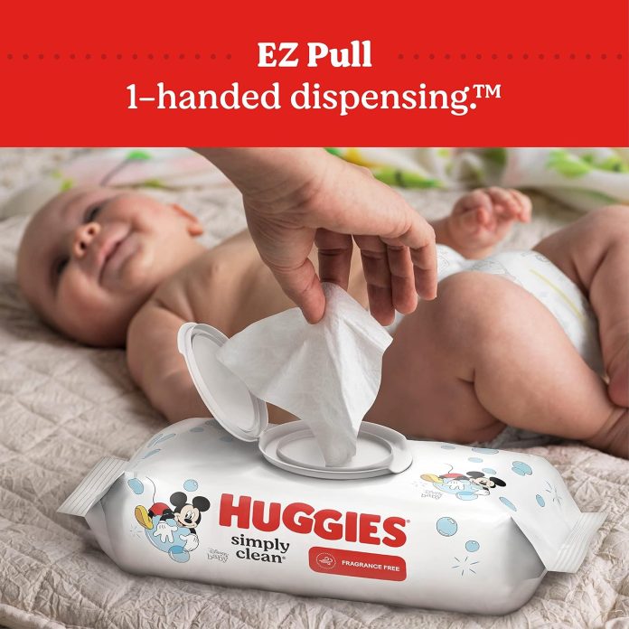 huggies simply clean fragrance free baby wipes 3 flip top packs 192 wipes total 1