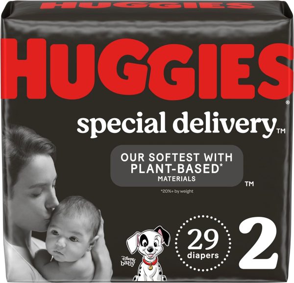 Huggies Special Delivery Hypoallergenic Baby Diapers Size 2 (12-18 lbs), 29 Ct, Fragrance Free, Safe for Sensitive Skin