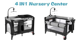 kinder king 4 in 1 portable nursery center foldable baby bedside crib wbassinet infant pack n play playard toddler large 2