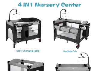 kinder king 4 in 1 portable nursery center foldable baby bedside crib wbassinet infant pack n play playard toddler large 2