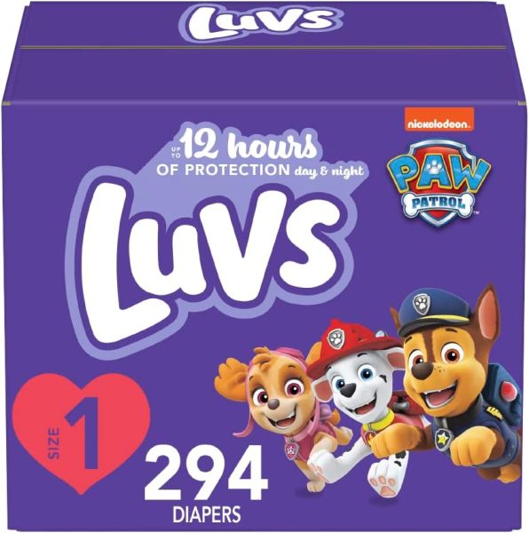 Luvs Diapers - Size 1, 294 Count, Paw Patrol Disposable Baby Diapers