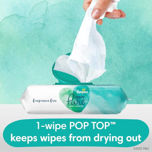 Pampers Aqua Pure Sensitive Baby Wipes - 672 Count, 99% Water, Hypoallergenic, Unscented