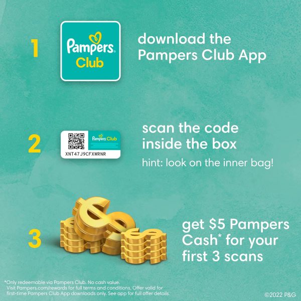 Pampers Pure Protection Diapers Newborn - Size 0, 76 Count, Hypoallergenic Premium Disposable Baby Diapers