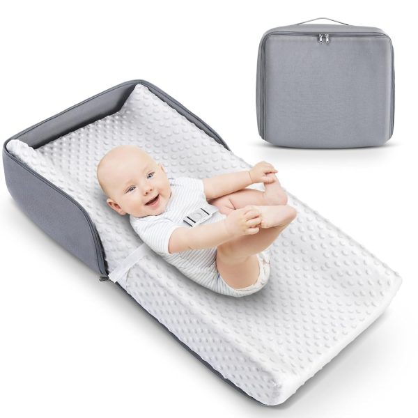 Portable Baby Diaper Changing Pad with Soft Cover  Handle, Waterproof Lining Foam Contoured Changing Table Pad for Dresser, Prefect Gift for Travel Outdoor (32”×16”)