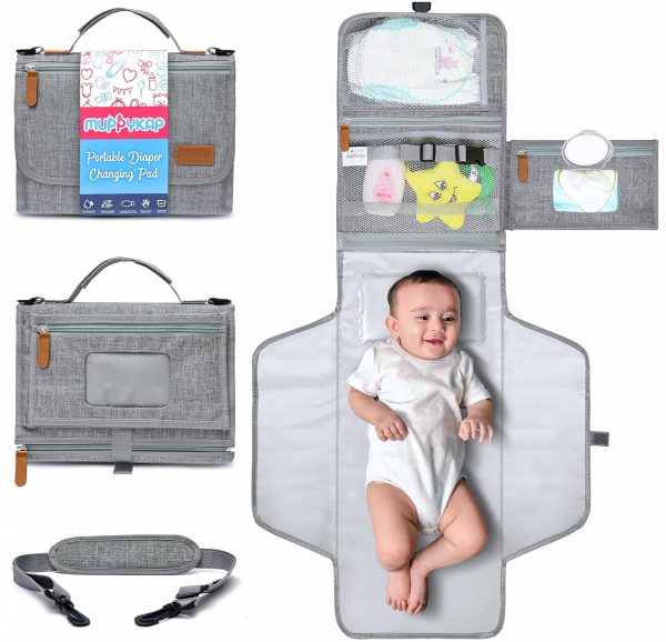 Portable Changing Pad with Shoulder Strap - Detachable Travel Changing Pad - Baby Shower Gifts - Fully Padded Lightweight - Baby Boy Gifts - Diaper Changing Pad - Changing Mat 27x22