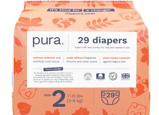 pura size 2 eco friendly diapers 7 13 lbs tcf hypoallergenic soft organic cotton comfort sustainable wetness indictor al