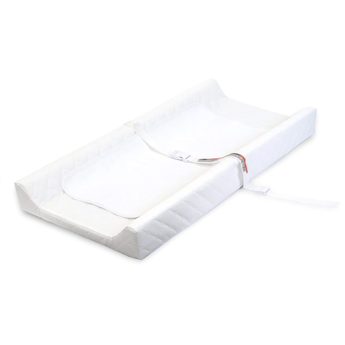 summer infant contoured changing pad includes waterproof changing liner and safety fastening strap with quick release bu