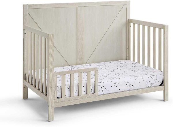 Yoluckea 4-in-1 Convertible Crib, Convertible Crib, Converts from Baby Crib to Toddler Bed, Daybed and Full-Size Bed (Grey)