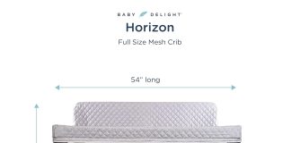 baby delight horizon full size crib breathable mesh walls tool free assembly baby bed luxe quilted easy to clean fabric 1 1