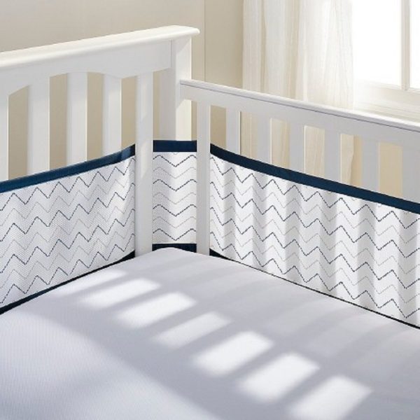 BreathableBaby Breathable Mesh Liner for Full-Size Cribs, Classic 3mm Mesh, Starlight (Size 4FS Covers 3 or 4 Sides)