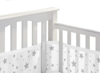 breathablebaby breathable mesh liner for full size cribs classic 3mm mesh starlight size 4fs covers 3 or 4 sides