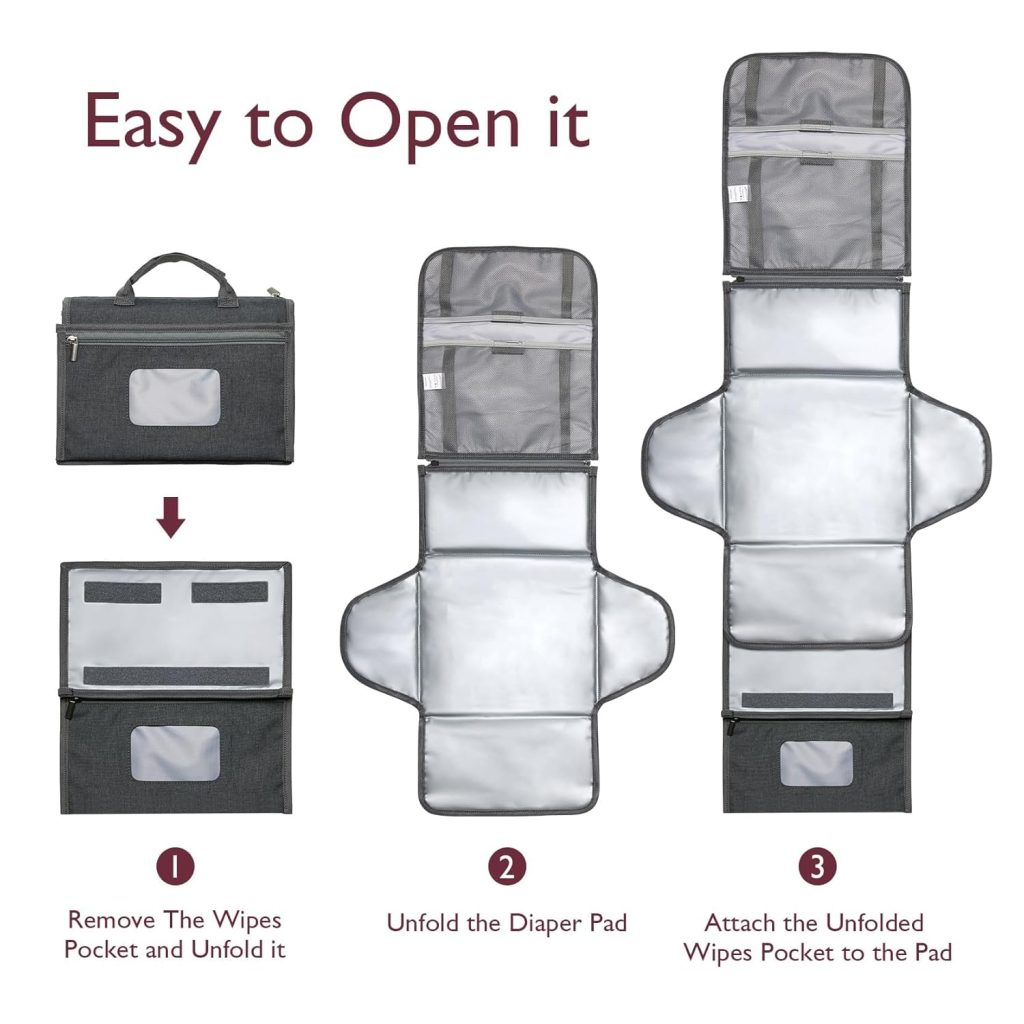 Momcozy Portable Diaper Changing Pad, Large Diaper Changing Pad, Fit for 0-12 Months Baby, Baby Waterproof Foldable Changing Mat with Oversized Pillow, Travel Baby Changing Pad with Wipes Pocket Momcozy Portable Diaper Changing Pad, Large Diaper Changing Pad, Fit for 0-12 Months Baby, Baby Waterproof Foldable Changing Mat with Oversized Pillow, Travel Baby Changing Pad with Wipes Pocket