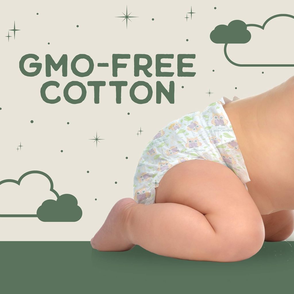 Happy Little Camper Ultra-Absorbent Natural Baby Diapers Size 4 - Hypoallergenic Chlorine-Free Disposable Diapers Safe for Sensitive Skin - Unscented Toddler Diapers - 29 Count Happy Little Camper Ultra-Absorbent Natural Baby Diapers Size 4 - Hypoallergenic Chlorine-Free Disposable Diapers Safe for Sensitive Skin - Unscented Toddler Diapers - 29 Count