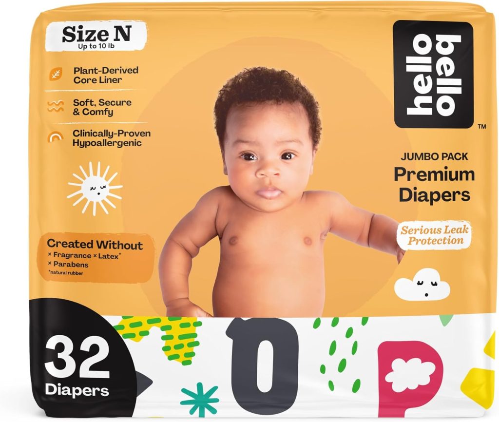 Hello Bello Newborn Premium Diapers, (Size NB - Up to 10 lbs) Surprise Pack for Girls - 128 Count, Hypoallergenic with Soft, Cloth-Like Feel - Assorted Girl Gender Neutral Patterns Hello Bello Newborn Premium Diapers, (Size NB - Up to 10 lbs) Surprise Pack for Girls - 128 Count, Hypoallergenic with Soft, Cloth-Like Feel - Assorted Girl Gender Neutral Patterns