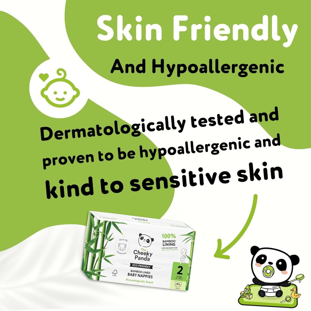 The Cheeky Panda Premium Baby Diapers Size 2 (12-18lbs) | 44 Bamboo Lined Disposable Diapers for Sensitive Skin The Cheeky Panda Premium Baby Diapers Size 2 (12-18lbs) | 44 Bamboo Lined Disposable Diapers for Sensitive Skin