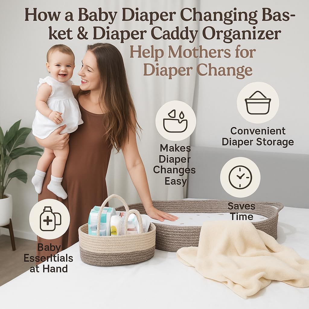 ZEALN LIFE Baby Changing Basket for Baby Dresser, Moses Basket for Babies, Diaper Basket, Baby Blanket, Foam Diaper Changing Pad for Dresser, Unisex Baby Moses Basket, Diaper Changing Pad ZEALN LIFE Baby Changing Basket for Baby Dresser, Moses Basket for Babies, Diaper Basket, Baby Blanket, Foam Diaper Changing Pad for Dresser, Unisex Baby Moses Basket, Diaper Changing Pad