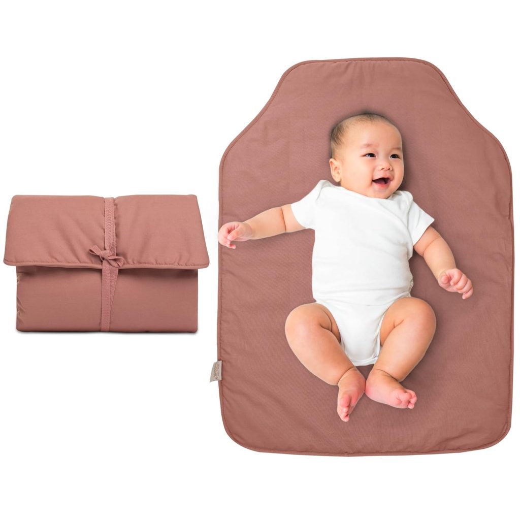 Natemia Portable Diaper Changing Pad - Rollable, Portable Changing Pad for Diaper Bag Travel - OEKO-TEX Cotton Exterior - Foldable Baby Changing Mat - Machine Washable - Baby Essentials (Misty Rose) Natemia Portable Diaper Changing Pad - Rollable, Portable Changing Pad for Diaper Bag Travel - OEKO-TEX Cotton Exterior - Foldable Baby Changing Mat - Machine Washable - Baby Essentials (Misty Rose)