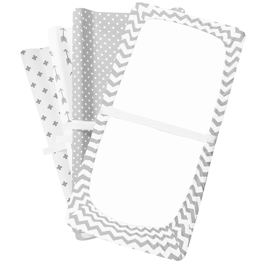 Premium Baby Changing Pad Covers Pack – Boy or Girl Changing Pad Cover – Pure Jersey Machine Washable Grey and White Changing Table Cover – Diaper Changing Pad Cover Sheets Premium Baby Changing Pad Covers Pack – Boy or Girl Changing Pad Cover – Pure Jersey Machine Washable Grey and White Changing Table Cover – Diaper Changing Pad Cover Sheets