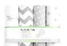 Premium Baby Changing Pad Covers 4 Pack – Boy or Girl Changing Pad Cover – Pure Jersey Machine Washable Grey and White Changing Table Cover – Diaper Changing Pad Cover Sheets