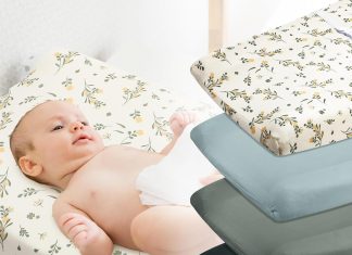 Shappy 4 Pcs Changing Pad Cover for Baby 32 x 15 Inch 100% Muslin Cotton Changing Pad Sheet Breathable Fitted Changing Table Diaper Pad Cover(Lively Color, Leaves)