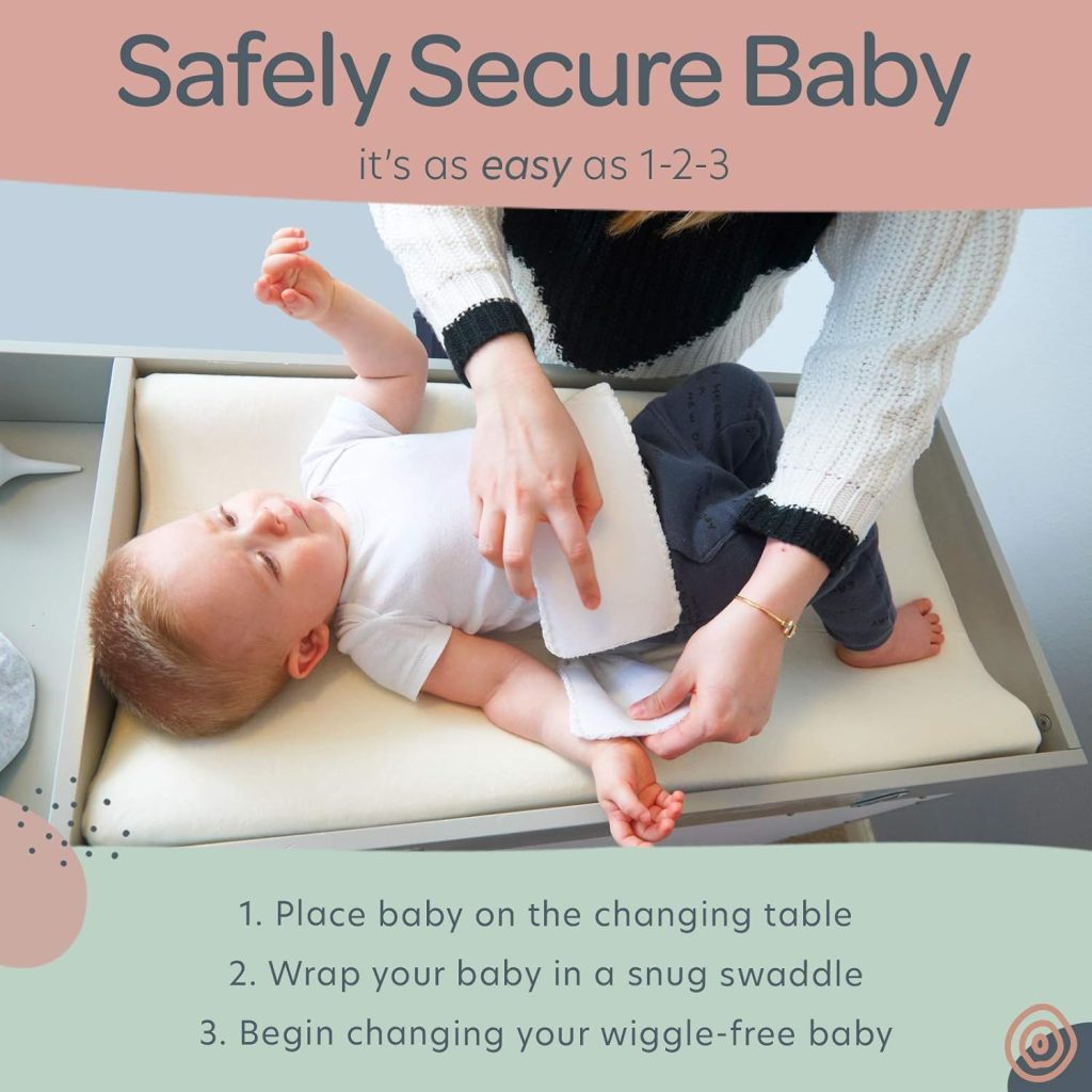 Baby Changing Pad with Secure Strap x 16, Changing Diaper Mat for Table Dresser Change Station Soft, White Baby Changing Pad with Secure Strap x 16, Changing Diaper Mat for Table Dresser Change Station Soft, White
