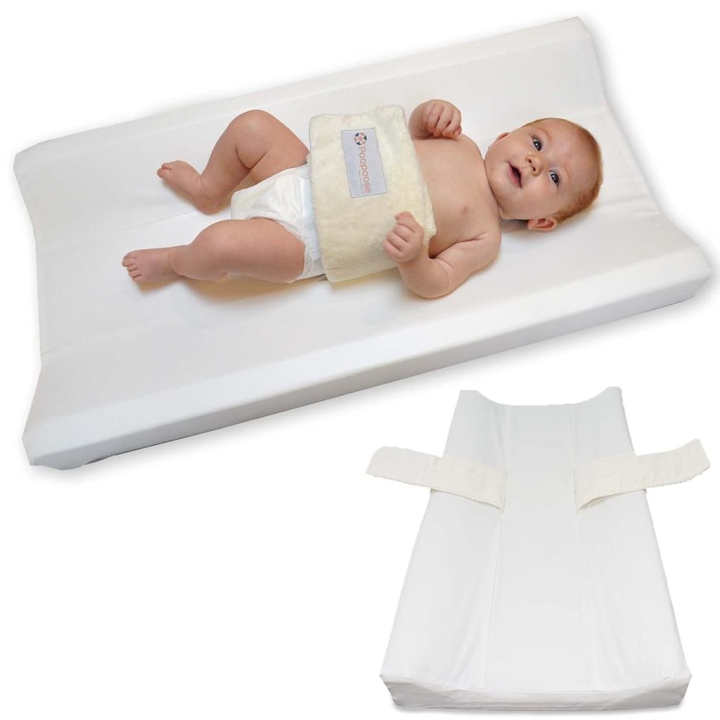 Baby Changing Pad with Secure Strap x 16, Changing Diaper Mat for Table Dresser Change Station Soft, White Baby Changing Pad with Secure Strap x 16, Changing Diaper Mat for Table Dresser Change Station Soft, White