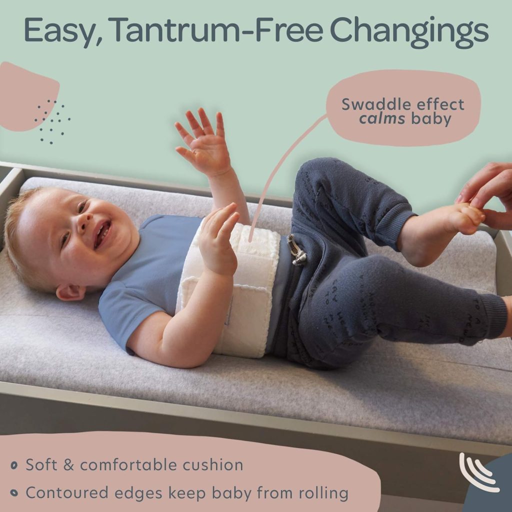 Baby Changing Pad with Secure Strap x 16, Changing Diaper Mat for Table Dresser Change Station Soft, White Baby Changing Pad with Secure Strap x 16, Changing Diaper Mat for Table Dresser Change Station Soft, White