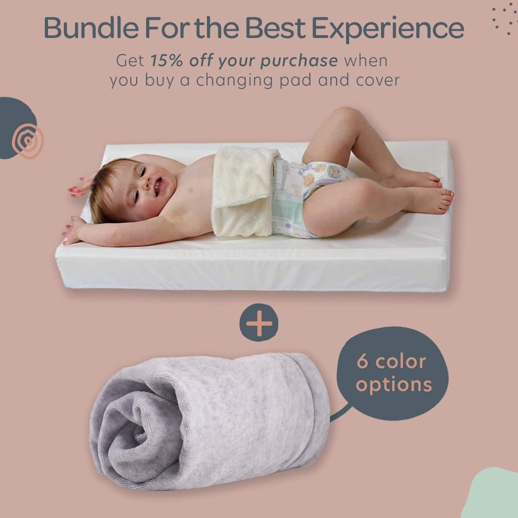 Baby Changing Pad with Secure Strap x 16, Changing Diaper Mat for Table Dresser Change Station Soft, White Baby Changing Pad with Secure Strap x 16, Changing Diaper Mat for Table Dresser Change Station Soft, White