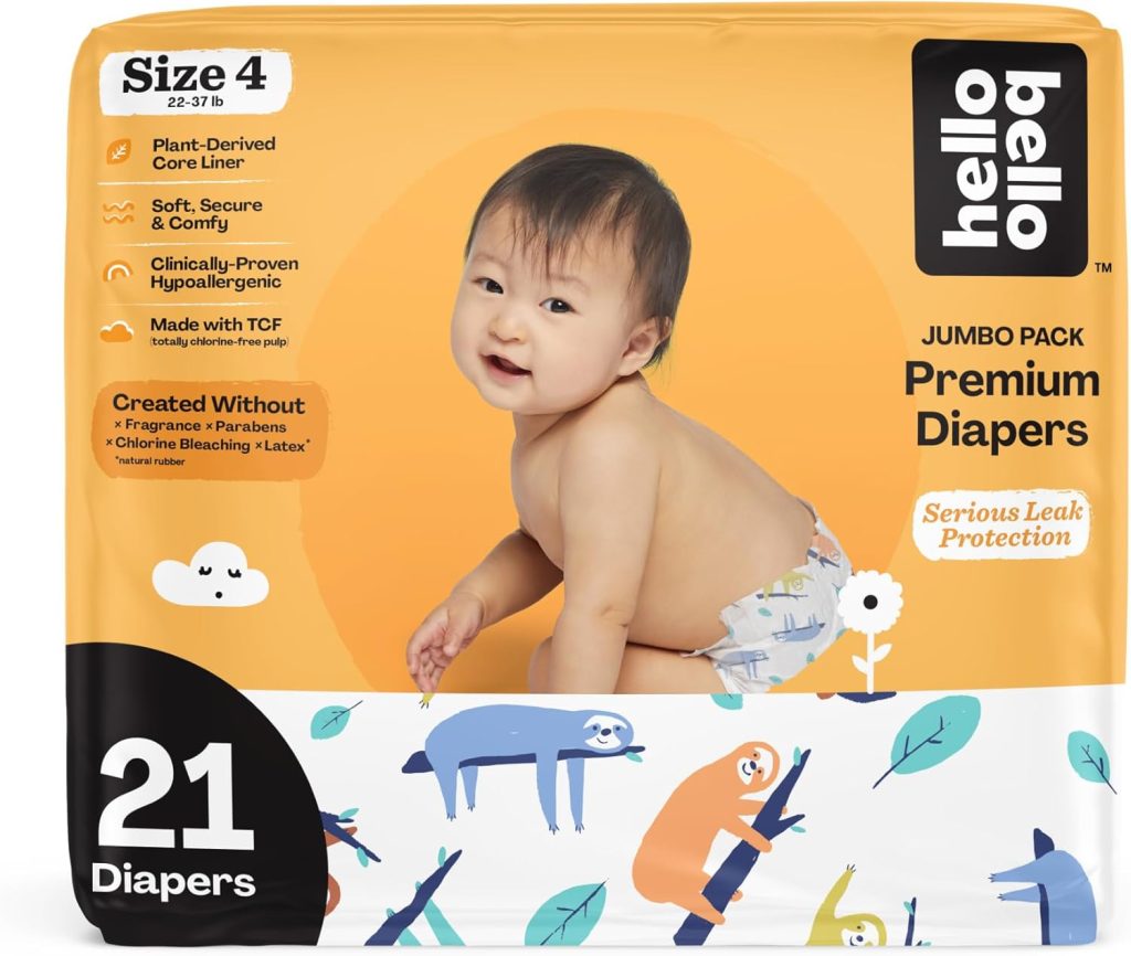 Hello Bello Premium Baby Diapers Size 1, Count of Disposable, Extra-Absorbent, Hypoallergenic Baby Diapers with Snug and Comfort Fit, Sleepy Sloth Hello Bello Premium Baby Diapers Size 1, Count of Disposable, Extra-Absorbent, Hypoallergenic Baby Diapers with Snug and Comfort Fit, Sleepy Sloth