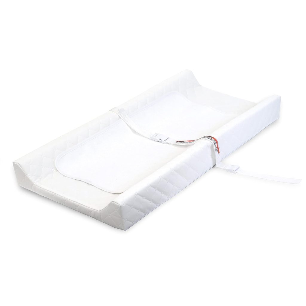 Ingenuity Contoured Changing Pad – Includes Waterproof Changing Liner and Safety Fastening Strap with Quick-Release Buckle Ingenuity Contoured Changing Pad – Includes Waterproof Changing Liner and Safety Fastening Strap with Quick-Release Buckle
