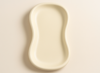 Keekaroo Peanut Changer Baby Vanilla – The Original – Easy-to-Clean Changing pad and The only Shell Over Foam, Fully Water Repellant, Wipeable Diaper pad, Wipe-Clean Changing pad