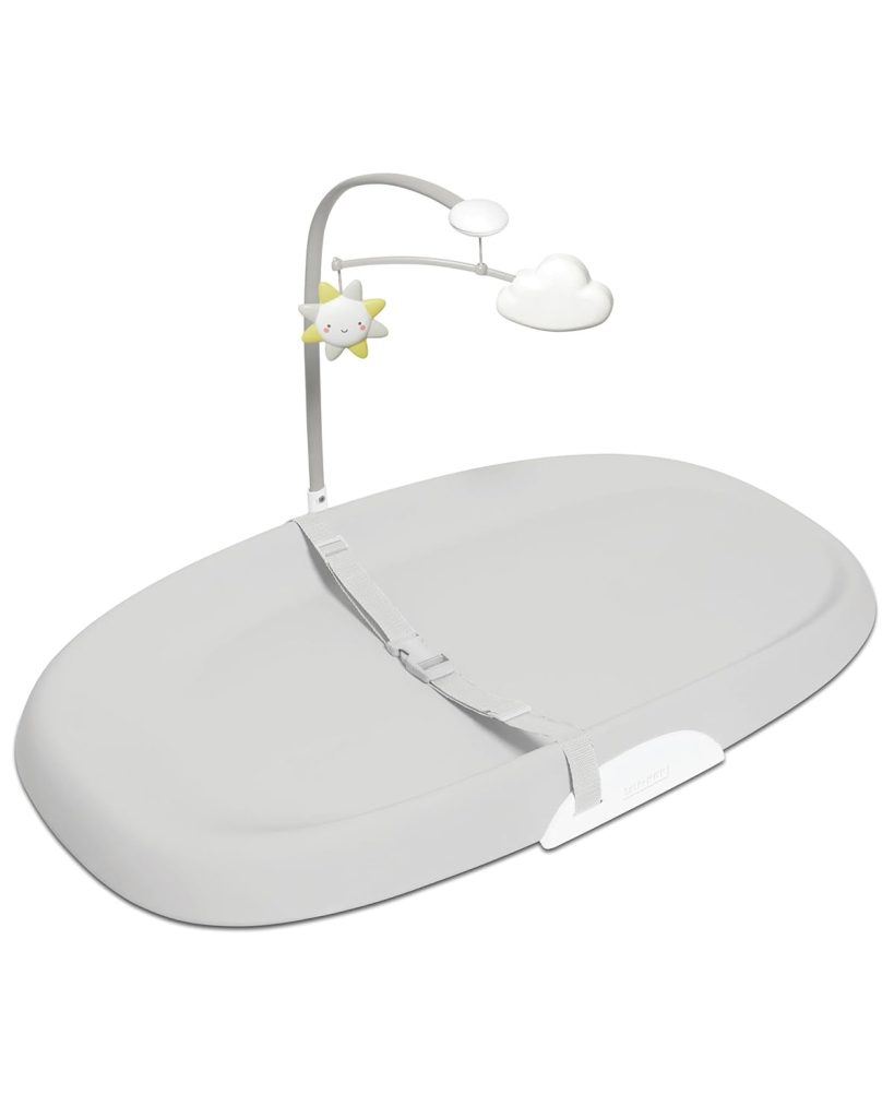 Skip Hop Baby Changing Pad Nursery Style Wipe-Clean Contoured with Cushioned Foam, Non-Skid Base, Built-in Safety Belt Tuck-Away Toy Bar, Oat Skip Hop Baby Changing Pad Nursery Style Wipe-Clean Contoured with Cushioned Foam, Non-Skid Base, Built-in Safety Belt Tuck-Away Toy Bar, Oat