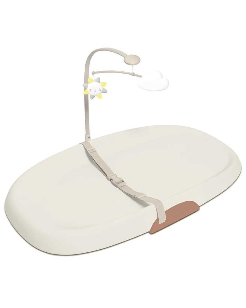 Skip Hop Baby Changing Pad Nursery Style Wipe-Clean Contoured with Cushioned Foam, Non-Skid Base, Built-in Safety Belt Tuck-Away Toy Bar, Oat Skip Hop Baby Changing Pad Nursery Style Wipe-Clean Contoured with Cushioned Foam, Non-Skid Base, Built-in Safety Belt Tuck-Away Toy Bar, Oat