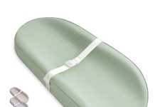 Blissful Diary Vegan Leather Baby Changing Pad with Waterproof & Wipe-Clean PU Cover, Standard Size Cozy Diaper Changing Pad for Dresser and Table, Taupe