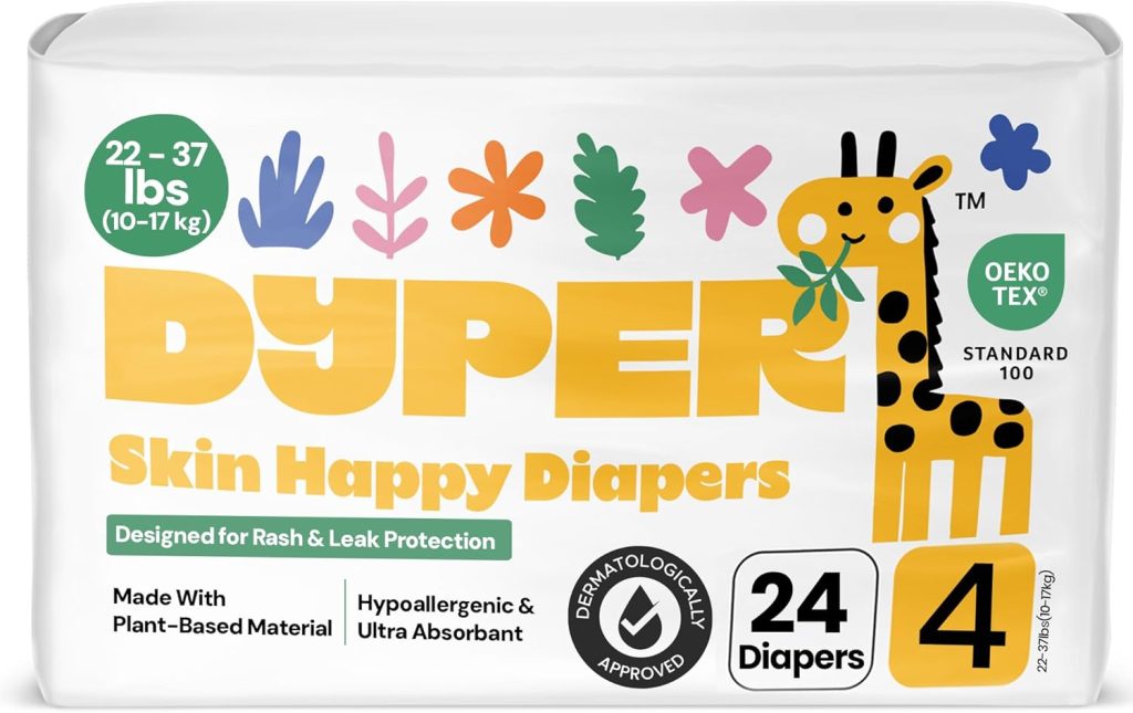 DYPER - Baby Diapers Size (32 Count) - Plant Based Disposable Diapers for Day and Overnight Premium Leak Protection, Skin-Friendly Comfort with Soft Size Diapers (12-18 lbs) DYPER - Baby Diapers Size (32 Count) - Plant Based Disposable Diapers for Day and Overnight Premium Leak Protection, Skin-Friendly Comfort with Soft Size Diapers (12-18 lbs)