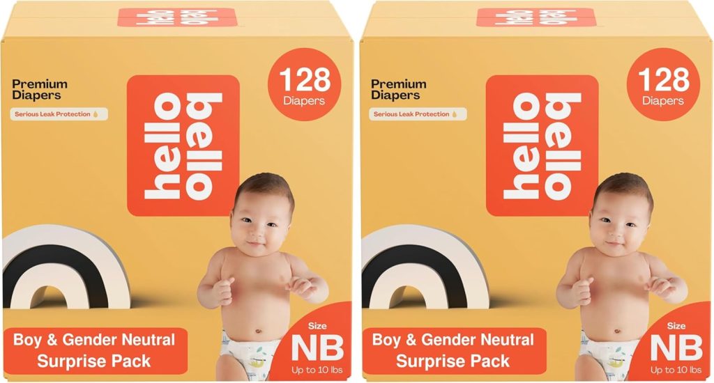 Hello Bello Premium Newborn Diapers, Honeysuckle Designs, 76ct Club Box, Hypoallergenic and Extra Absorbent Hello Bello Premium Newborn Diapers, Honeysuckle Designs, 76ct Club Box, Hypoallergenic and Extra Absorbent