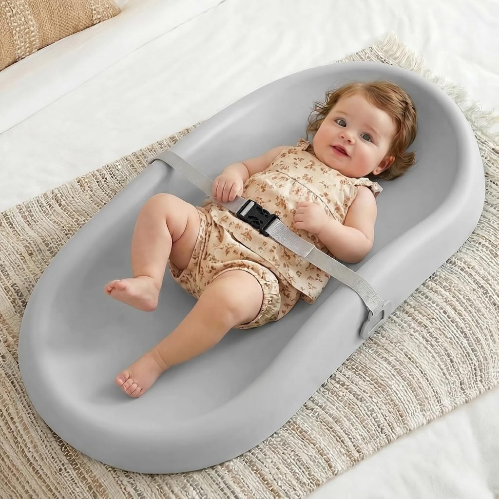 Mallify Baby Changing Pad with Waterproof and Non-Toxic Surface, Changing Table Pad with Adjustable Safety Belt, Wipe-Clean Portable Changing Pad for Dresser(Grey) Mallify Baby Changing Pad with Waterproof and Non-Toxic Surface, Changing Table Pad with Adjustable Safety Belt, Wipe-Clean Portable Changing Pad for Dresser(Grey)