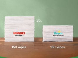 Huggies Natural Care Sensitive Baby Wipes, Unscented, Hypoallergenic, 99% Purified Water, 12 Flip-Top Packs (768 Wipes Total), Packaging May Vary