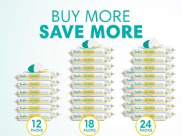 Pampers Sensitive Baby Wipes, Clinically Proven, Fragrance Free, Unscented, Water Based, Hypoallergenic Baby Wipes, Multi-Use Wipe, Hand Wipe 336 Total (6X Flip-Top Packs)