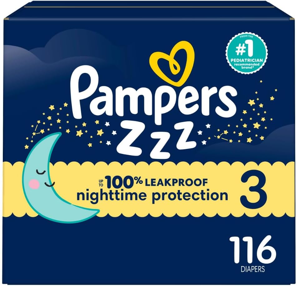 Pampers ZZZ Overnight Diapers, Size (16-28 lbs), Count, Nighttime Protection Disposable Baby Diaper, Night Time Leak and Skin Protection Pampers ZZZ Overnight Diapers, Size (16-28 lbs), Count, Nighttime Protection Disposable Baby Diaper, Night Time Leak and Skin Protection