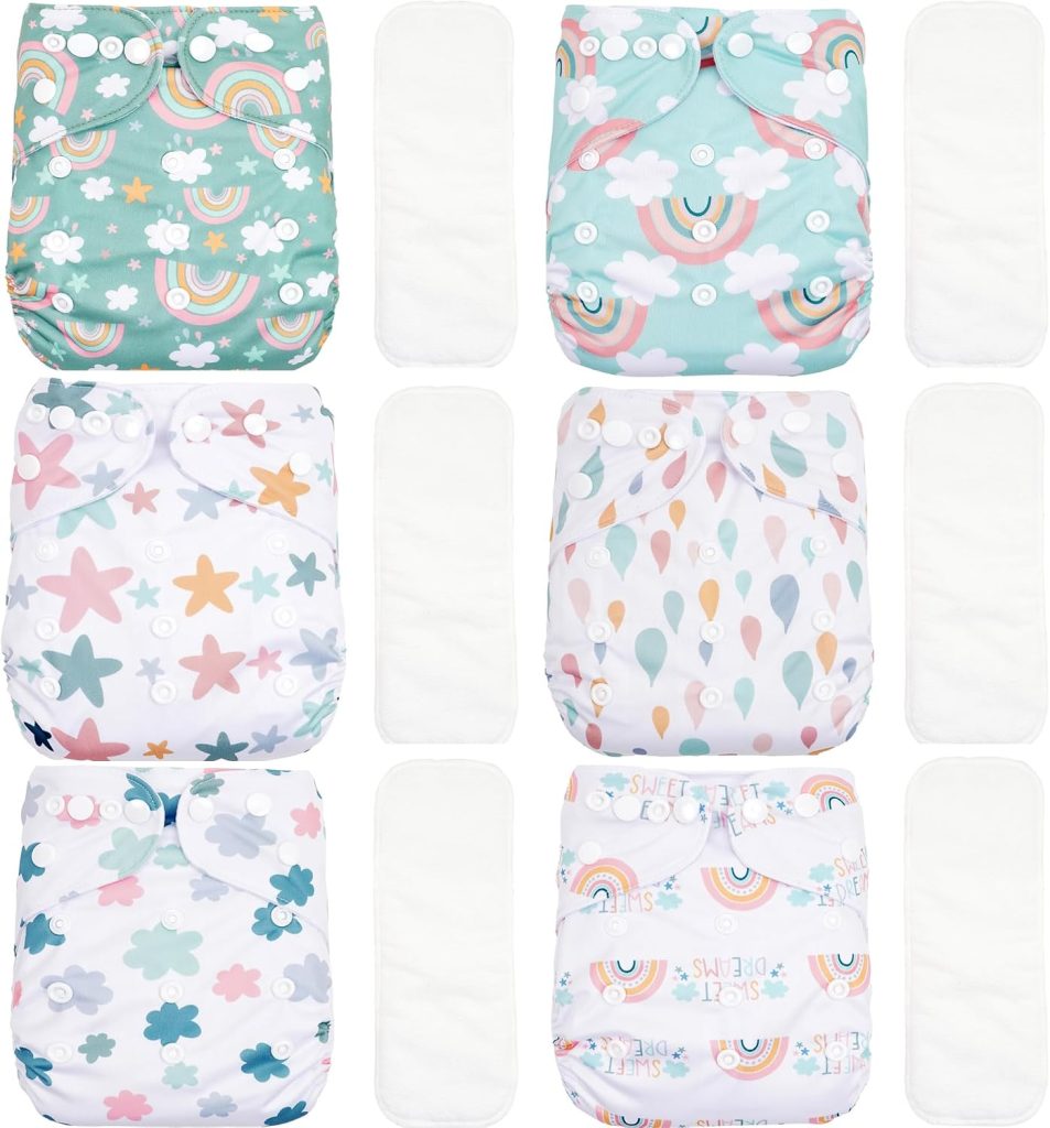 12 Set Reusable Adjustable Cloth Diapers for Newborn review | Best Changing Pads 12 Set Reusable Adjustable Cloth Diapers for Newborn